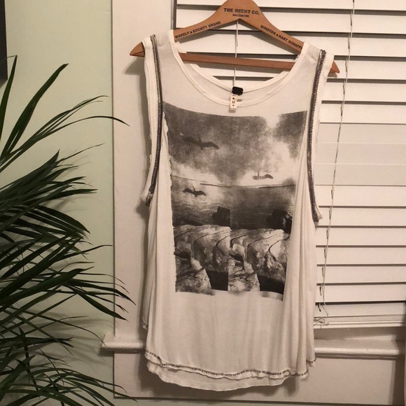 Free people western graphic tank with beading - Picture 1 of 3